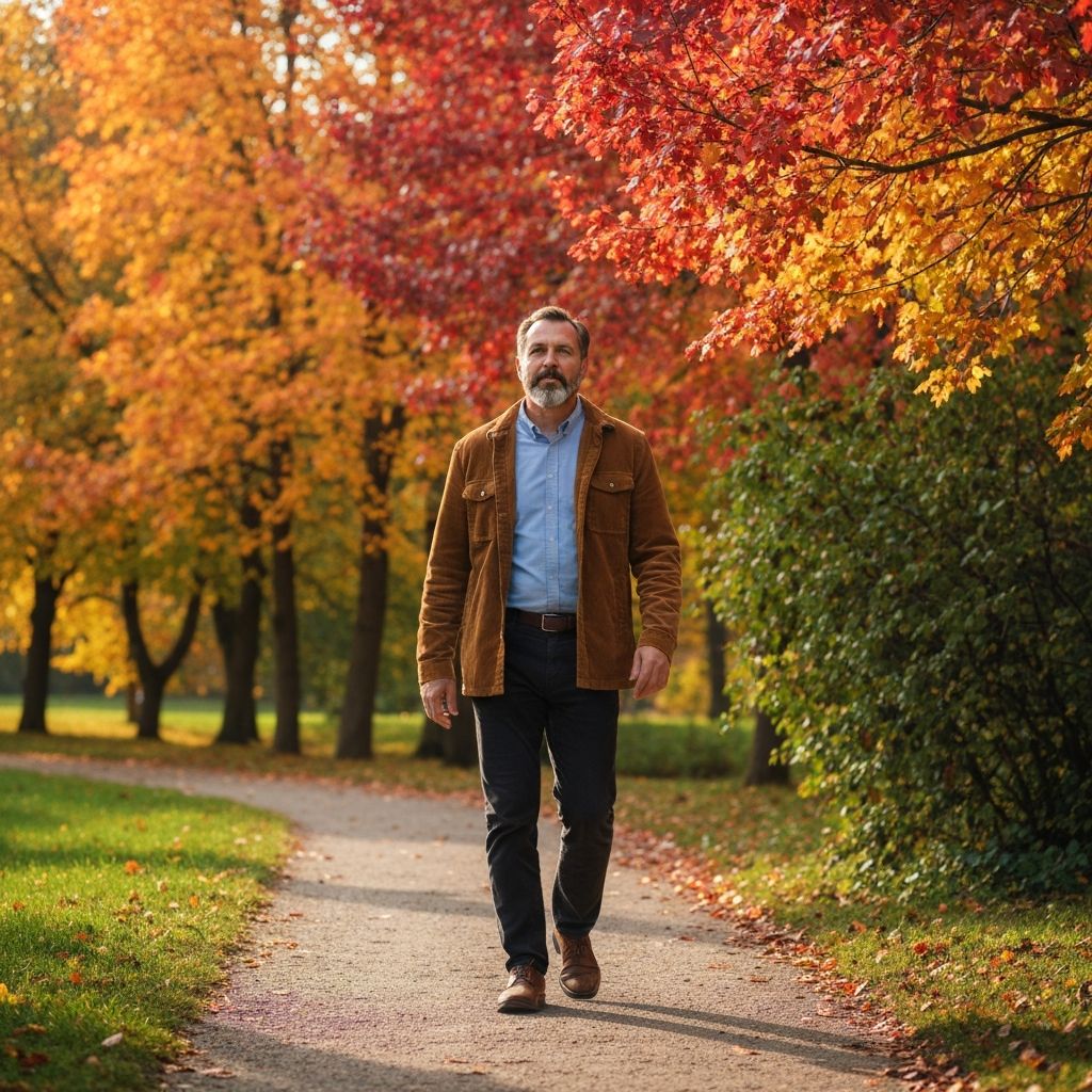 Mann beim Spaziergang im Park