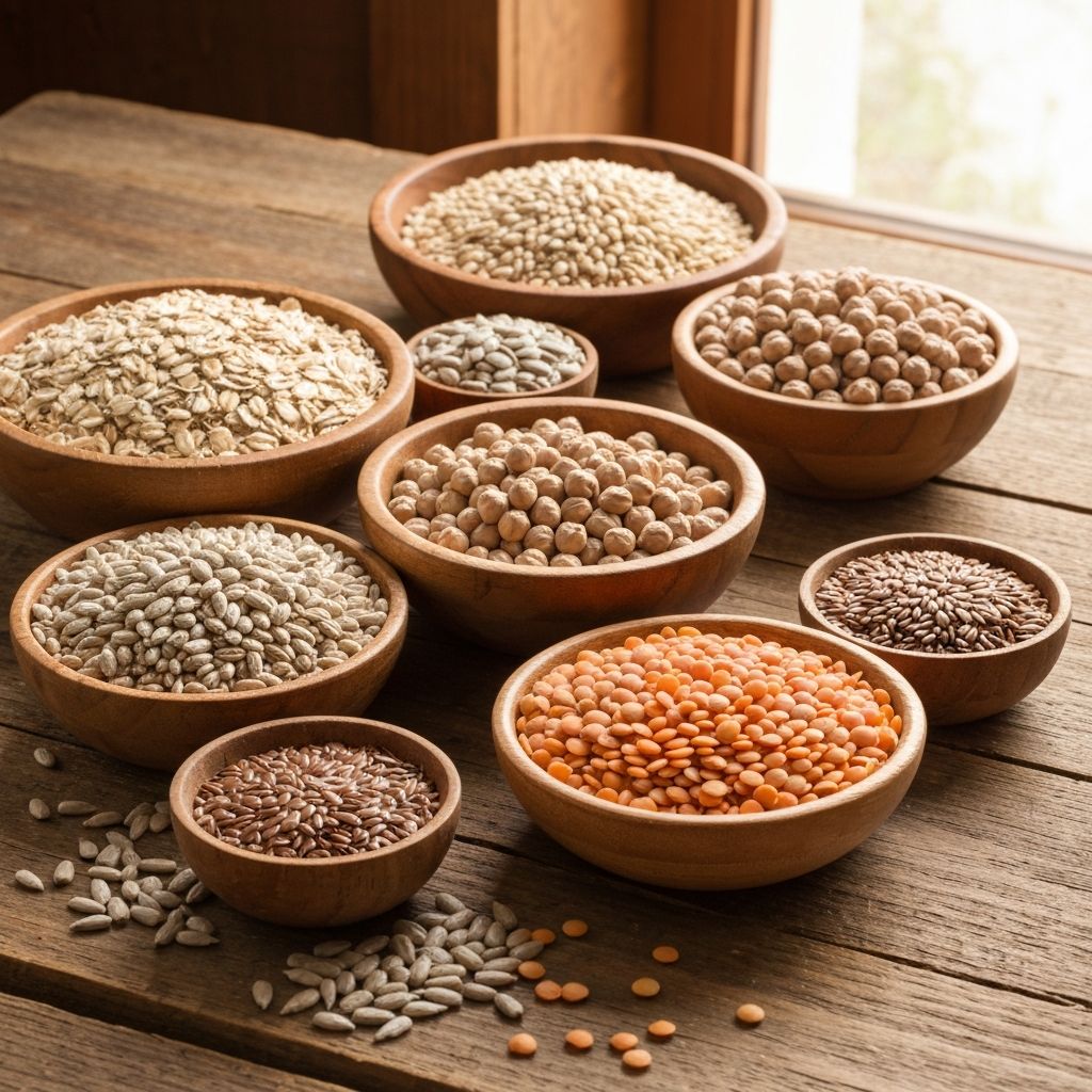 Vollkornprodukte und Hülsenfrüchte